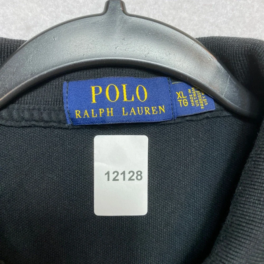 Polo Ralph Lauren Polo Shirt Mens XL Black Short Sleeve Custom Slim Fit Logo